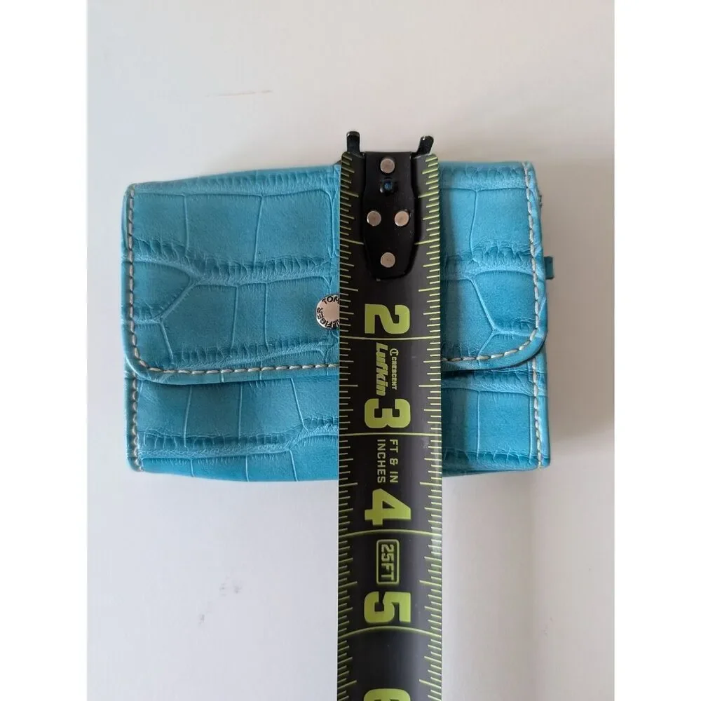 Tommy Hilfiger Blue Small Women's Wallet with Turtle Snap Coin Pouch